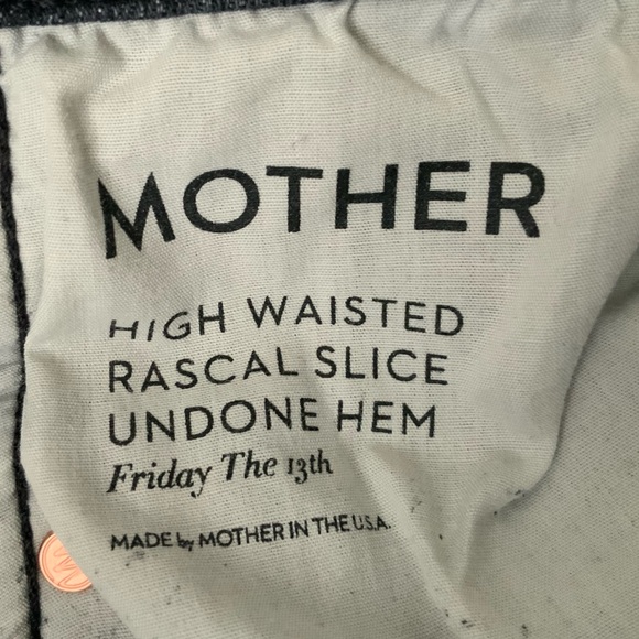 MOTHER Jeans High Waisted Rascal Slice Undone Hem Black Size 29 - Picture 14 of 16